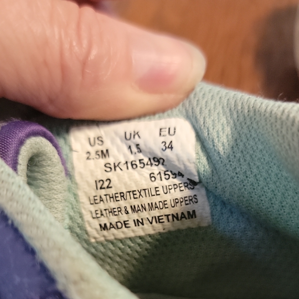 Saucony Purple and Mint Kids Sneakers Sz 2.5 - Picture 5 of 5